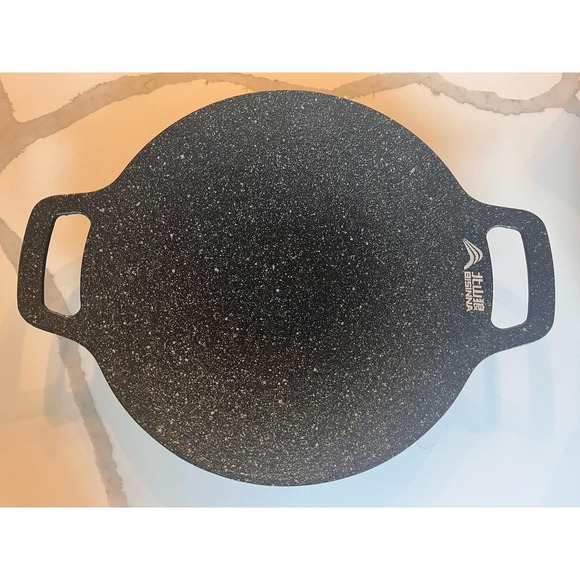Bisinna Other - Non-Stick Korean Grill Pan, Circular Frying Pan for Meats, Pancakes, Ribs 32cm